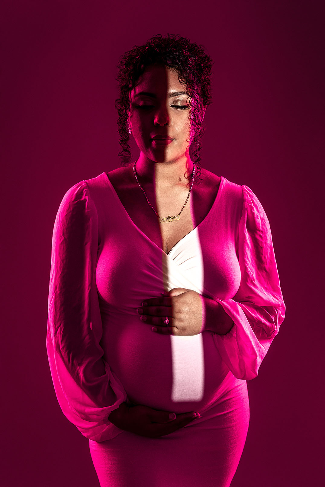 modern fine art maternity studio photo