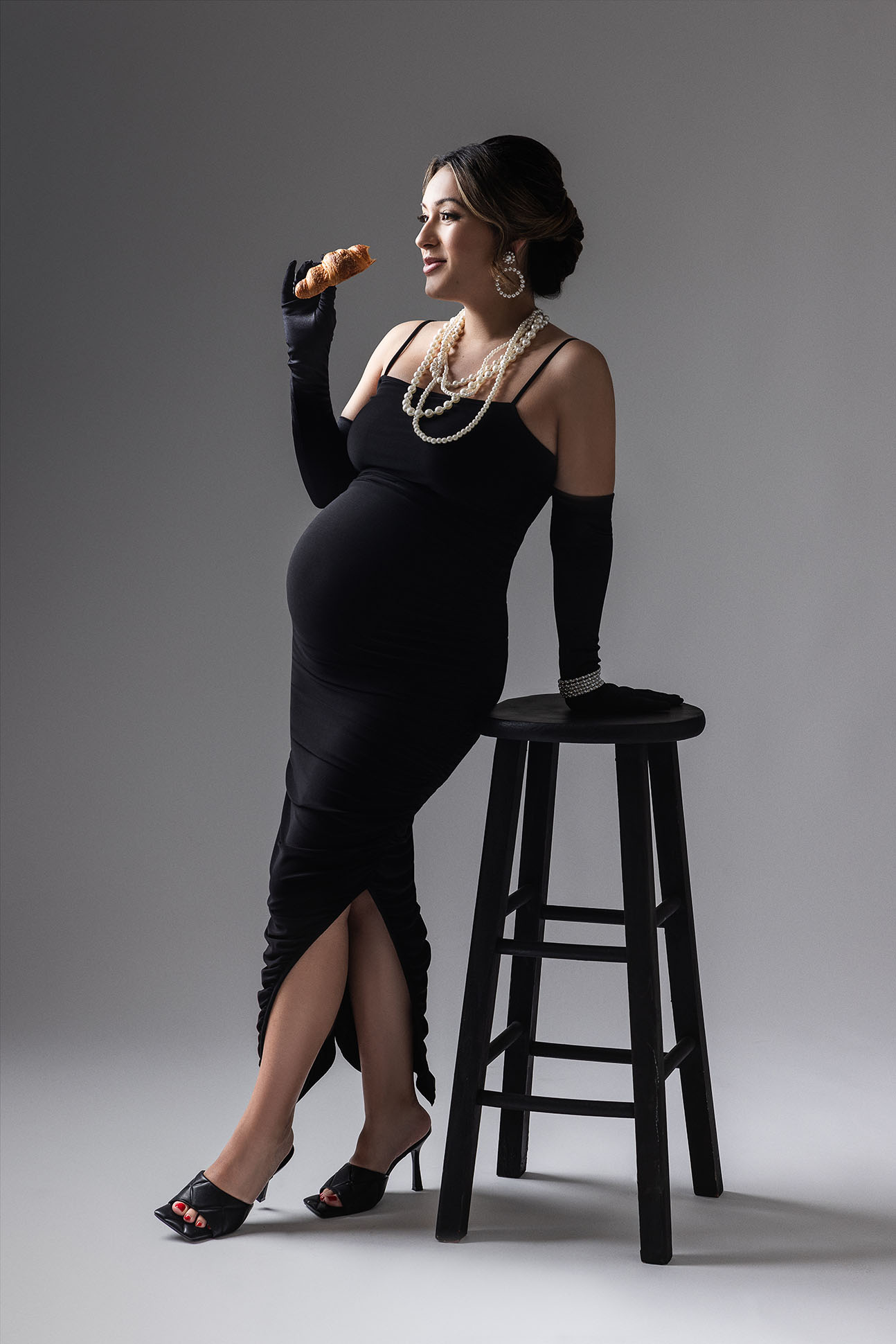 fine art maternity photo in studio